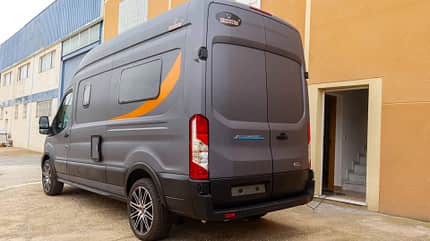Heckansicht, Ford, Elektrocamper Heckansicht, Ford, Elektrocamper