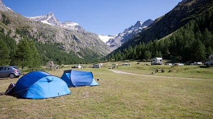 Pont Breuil Camping, Valsavarenche, Italien, Aostatal, Gran Paradiso, 1950 Meter, Campingplatz, Alpen Pont Breuil Camping, Valsavarenche, Italien, Aostatal, Gran Paradiso, 1950 Meter, Campingplatz, Alpen