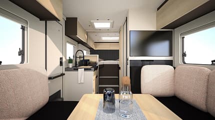 Bürstner Signature Fiat Ducato Innenraum Sitzgruppe, Interieurdesign