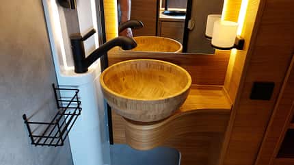 Dethleffs, E-home Eco, Wohnmobil-Studie, E-Camper, E-Wohnmobil, Teilintegrierter, Waschbecken Dethleffs E.home Eco Wohnmobil-Studie E-Camper Waschbecken
