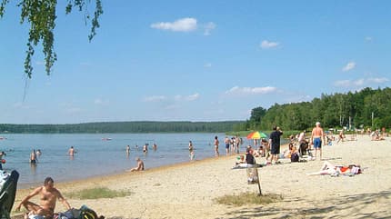 wohnmobilhafen, gruenewalder lauch, stellplatz, brandenburg, deutschland See