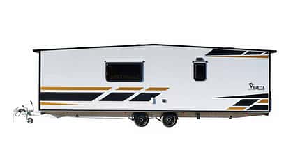Niewiadow Villetta 780, Tiny House, Caravan, Dach, Anhänger, Doppelachse, Wohnwagen, Luxuswohnwagen Tiny House, Freisteller, Außenansicht