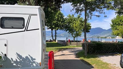 Campingplatz, See, Reisemobil