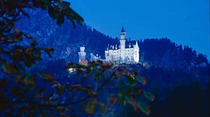 Schloss Neuschwanstein, Schwangau, Berg, Nacht