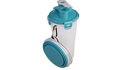 Hund, Sommer, Hitze, Reisebecher, Flamingo i_Hunde_Sommerhitze_Reisebecher