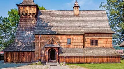 Polen, Reise, Holzhaus auf der Architekturroute