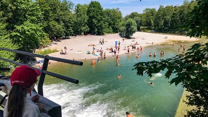 München, Flaucher, Strand, Fluss