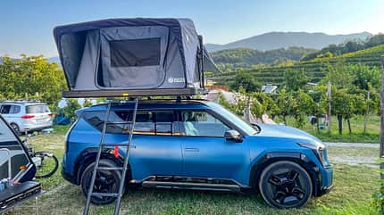 Elektro-Tour, Kia EV9, E-Auto, Dachzelt Elektro-Tour, Kia EV9, E-Auto, Dachzelt