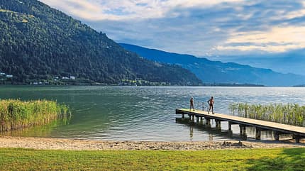 Camping Mentl, Stellplatz, Landskron, Strand, Ufer