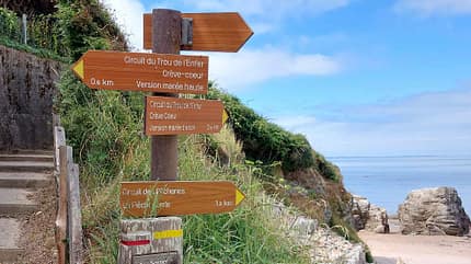 Frankreich, Westfrankreich, Pays de la Loire, Radweg, Wanderweg, Schilder