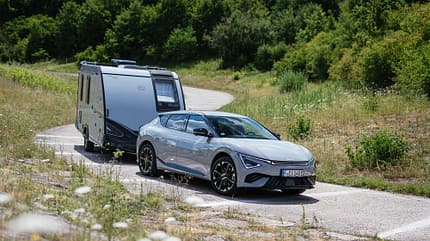Kia Front, Kia EV6, Zugwagen, Camping, Elektroauto, E-Auto, Caravan