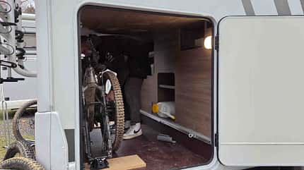 Dauertest, Carado T447, Heckgarage, Heckträger Dauertest, Carado T447, Heckgarage, Heckträger