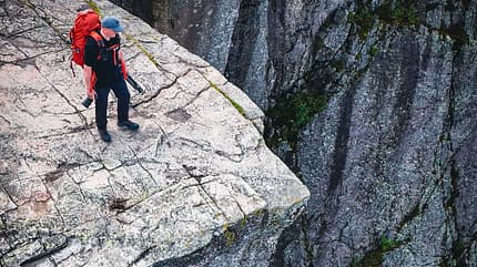 Norwegen, Reise, Preikestolen, Felskante xo_Norwegen_Preikestolen