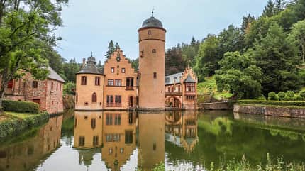 Mespelbrunn, Schloss, Spessart, Wasserschloss, Bayern, Ausflugsziel Mespelbrunn, Schloss, Spessart