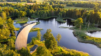 Aussichtsturm, Litauen, Osteuropa, Camping, See