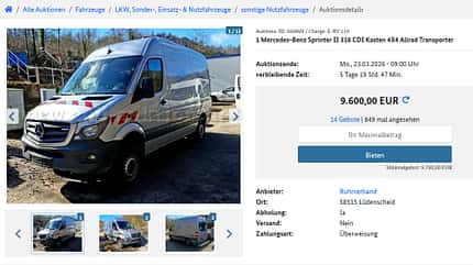 1 Mercedes-Benz Sprinter II 316 CDI Kasten 4X4 Allrad Transporter