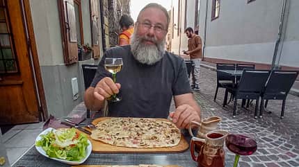 Reise, Mülhausen, Frankreich, Elsass, Flammkuchen f_Dbz_Mülhausen_Flammkuchen