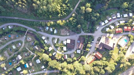 Luftbild, Camping Langenwald, Schwarzwald, Naturcamping