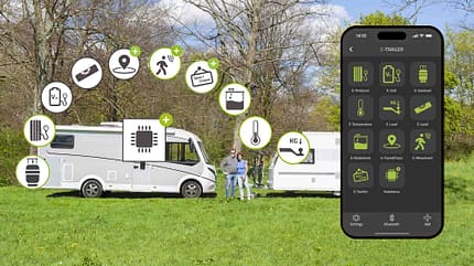 Nachrüstbare Steuerungssysteme, Smart Campen, Smarte Bordsteuerung, E-Trailer, Display, App