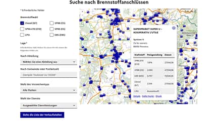 Tankstellen Preis Karte