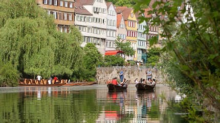 Tübingen, Stocherkahn, Neckar, Stadt, Schwäbische Alb Fluss, Tübingen, Stocherkahn, Neckar, Stadt, Schwäbische Alb
