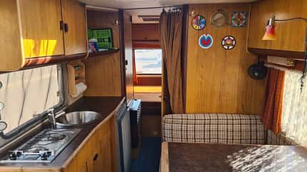 Hymer 650 BS, Oldtimer, Integriert, Wohnmobil, Klassiker Wohnraum hinten, Hymer 650 BS, Oldtimer, Integriert, Wohnmobil, Klassiker