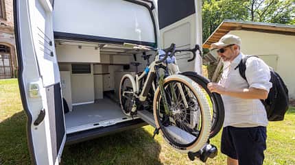 Westfalia-Columbus-Liner, Campingbus, Heck, Stauraum, Fahrräder f_Westfalia-Columbus-Liner_Heck