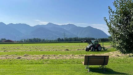 Berge, Wohnmobilstellplatz Steiner, Chiemsee, Chiemgau, Bayern, Übersee