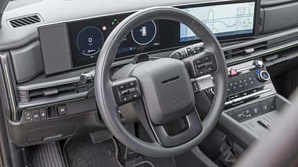 CampLife TestTour, Zugwagen, Hyundai Santa Fe, Cockpit, Lenkrad, Display i_CampLife_Hyundai1