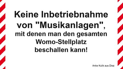 Das sollte man auf dem Stellplatz nicht tun!