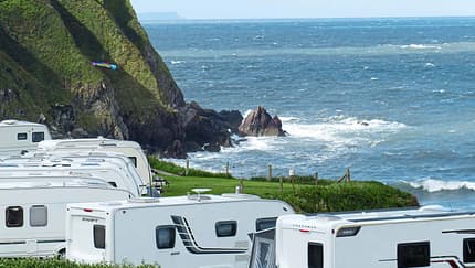 Auf dem Camping Putsborough Sands dürfen nur Caravans stehen.