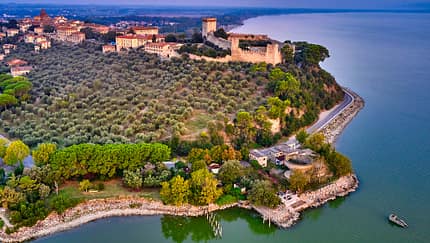 Fortress of Castiglione del Lago on Lake Trasimeno, Umbria, Italy