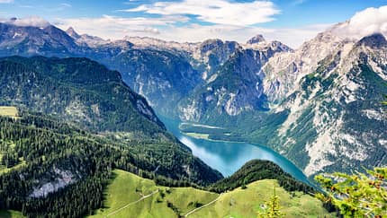 Wonderful view in the Bavarian Alps. Berchtesgadener National Park, Bavaria, Germany