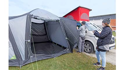 Vorzelte Test Fritz Berger Aufbau f