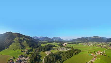 Camping Kössen, Panorama, Blauer Himmel, Natur, Hügel