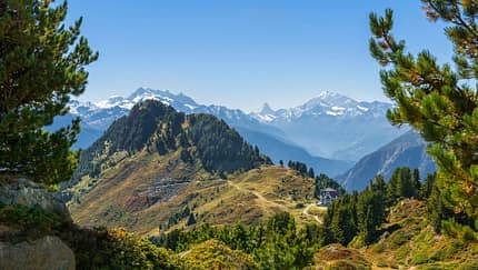 Bergpanorama, NadelbŠume, Himmel