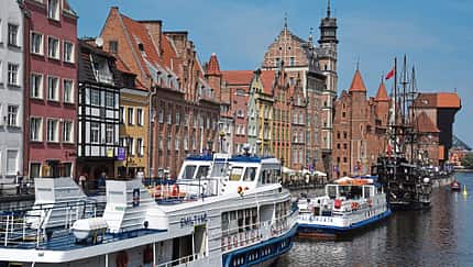 Stadt, Kanal, Boote, Fassaden, Himmel