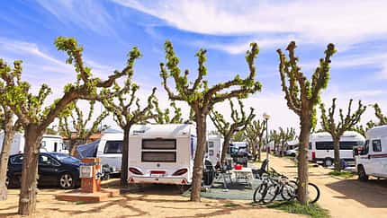 Campingvan, Autos, FahrrŠder, BŠume, StŸhle, Himmel