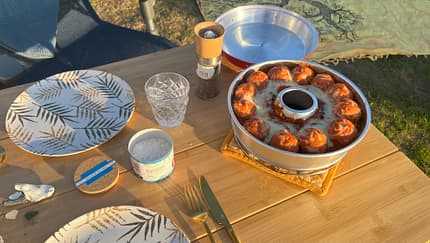 Campingküche Ratatouille aus dem Omnia mit Bildanleitung Gericht angerichtet
