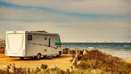 Wohnmobil, Küste, Spanein, Parkplatz