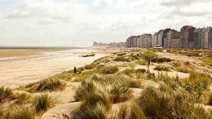 Waterfront, dunes and beach near Zeebrugge