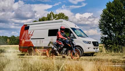 Race Edition, Motorhome Exclusiv, Campingbus, Motorrad, Außenanschlüsse