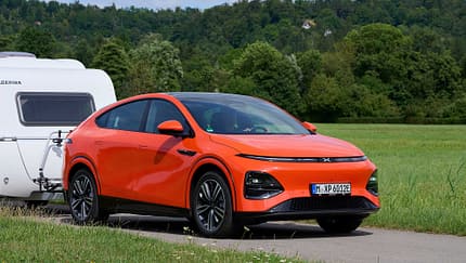 Xpeng Front, Xpeng G6, Zugwagen, Camping, Elektroauto, E-Auto, Caravan