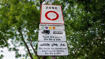 Straßenschild, Frankreich, Umweltzone Straßenschild, Frankreich, Umweltzone