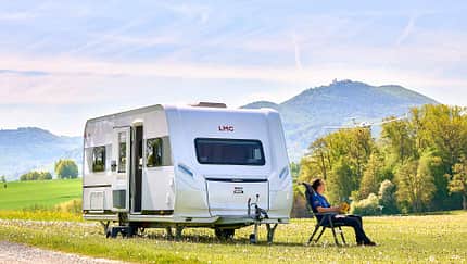 LMC Videro 510 E, Caravan, Wohnwagen, Luxus Frontansicht, LMC Videro 510 E, Caravan, Wohnwagen, Luxus