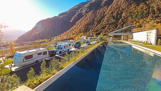 Platz Italien, Campingplatz, Winter, Tirol