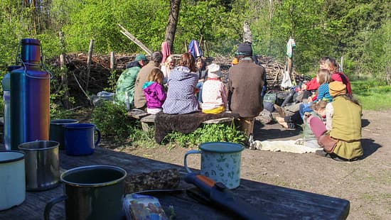 Wildniscamp, Brandenburg, Kinder, Sitzkreis