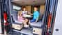 Sitzgruppe hinten, Campingbus, Familie