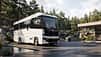 Frontansicht Concorde Centurion 1100 GI auf Mercedes-Benz Actros-Chassis, 395 PS, 11,5 Meter Länge, Luxus-Reisemobil mit futuristischem Design.
