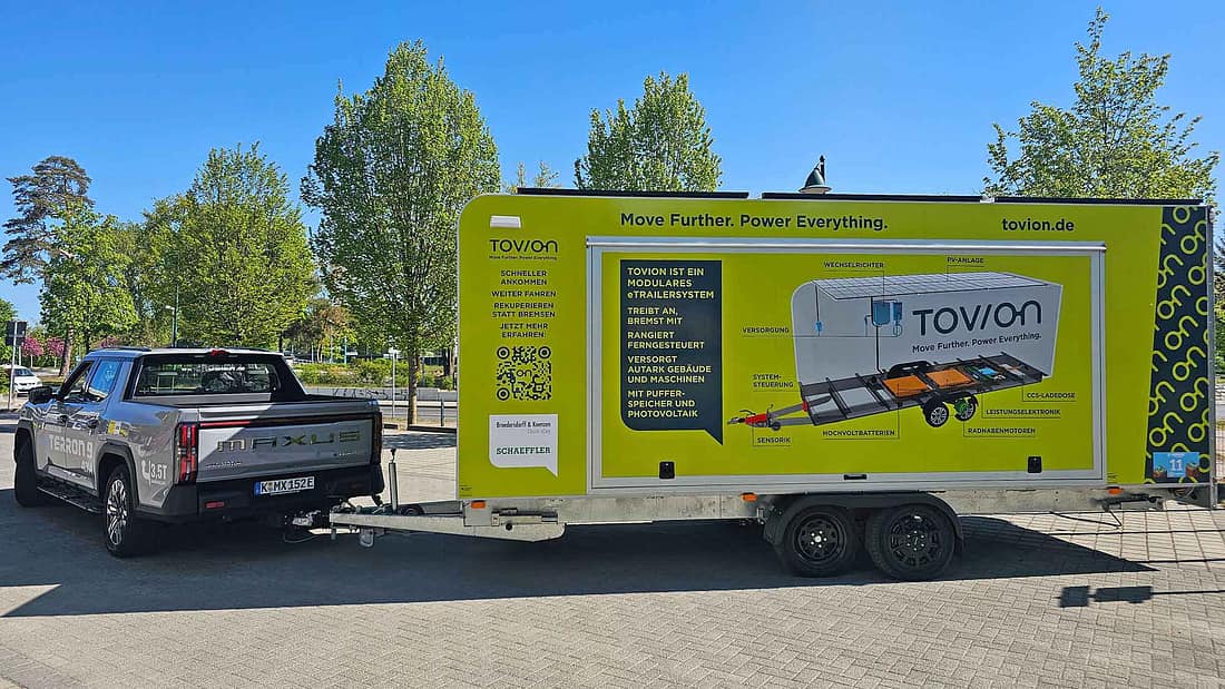 Tovion E-Anhänger mit Eigenantrieb & Stromspeicher: Sieht so die Caravan-Technik der Zukunft aus? Caravan Resort Gützkow zwischen Usedom und Rügen in der Nähe der Ostsee